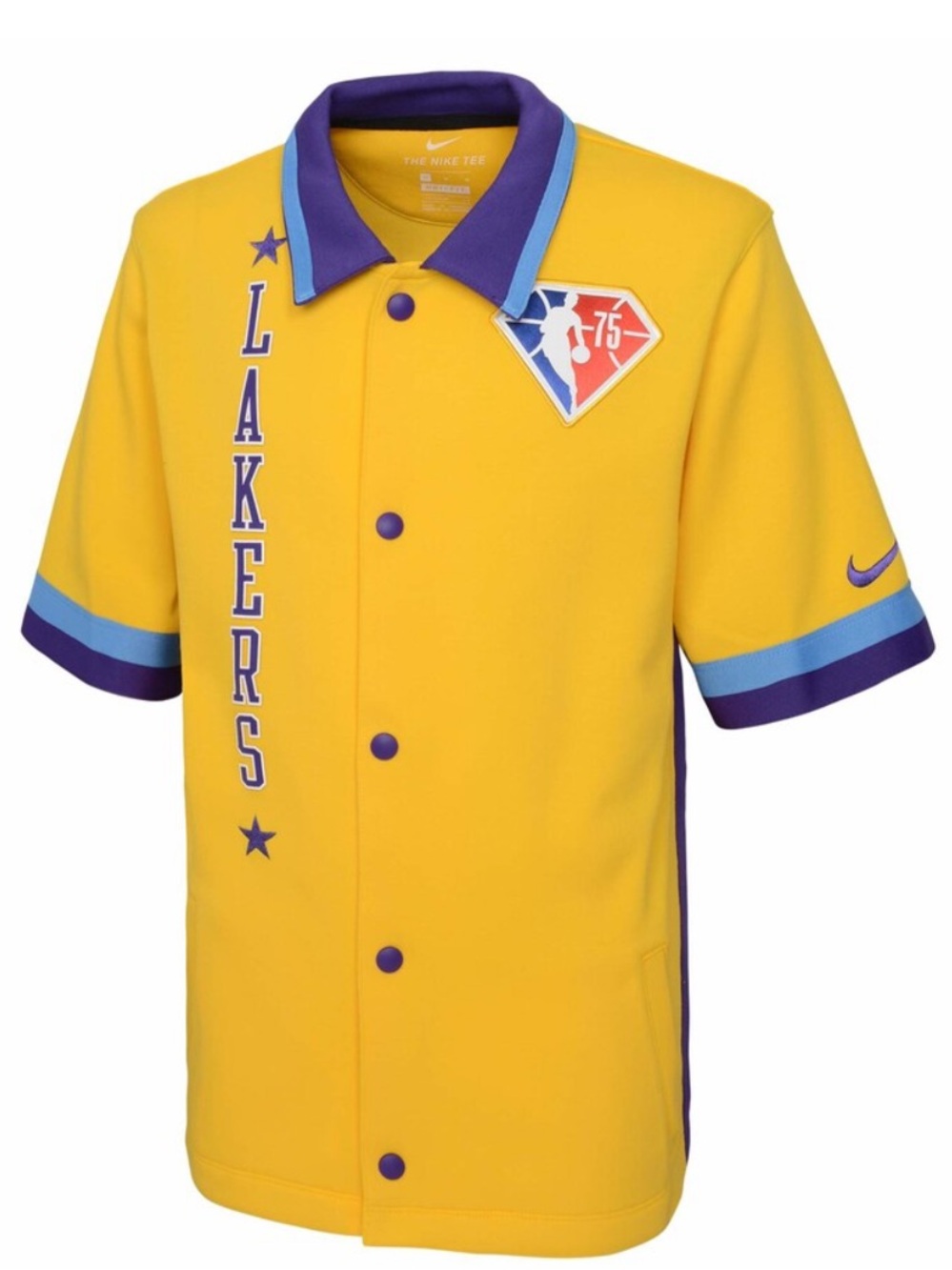Nike Yellow & Purple Los Angeles Lakers jersey Button-Down Shirt